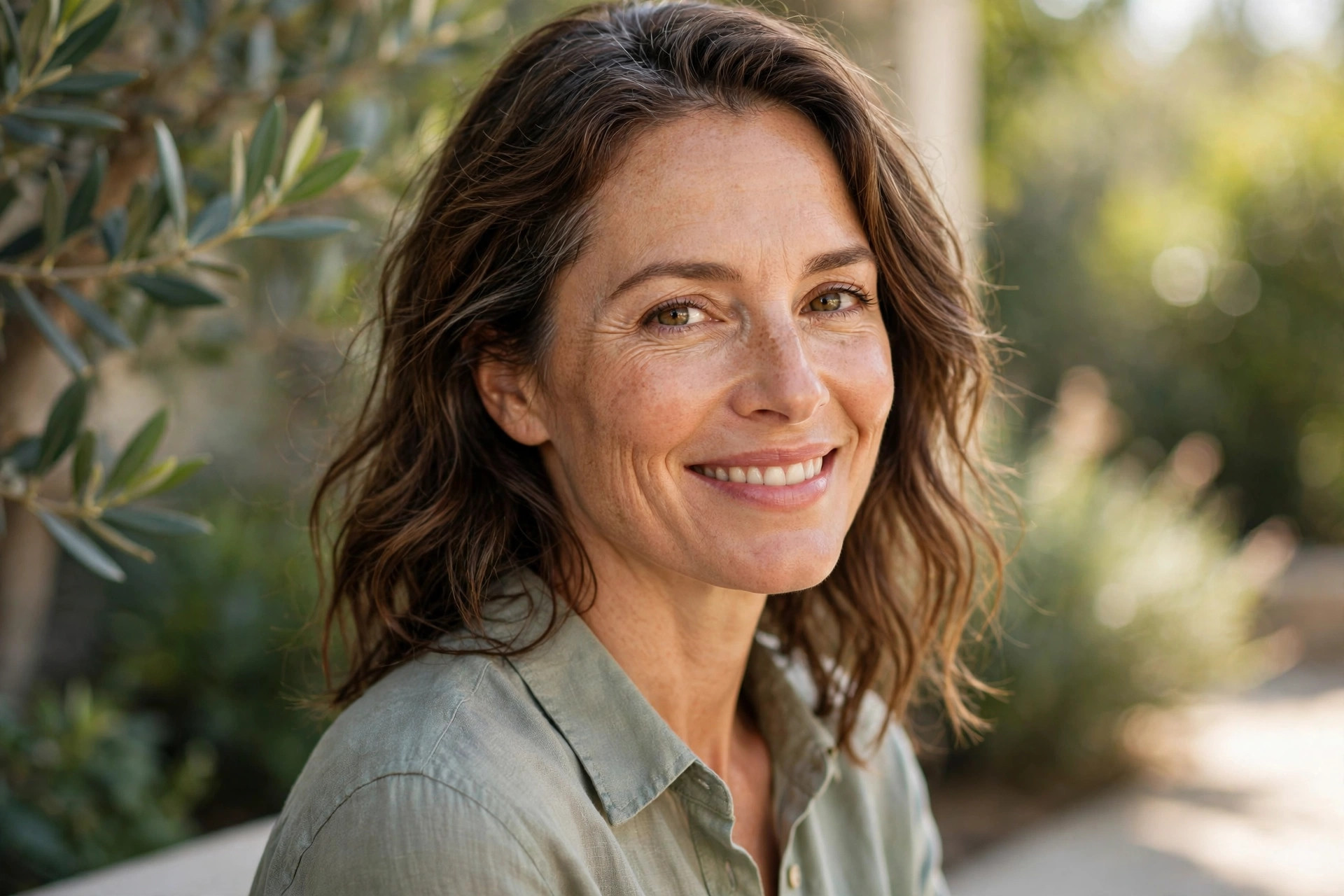 Smiling woman outdoors — free 7-Day Hormone Reset download