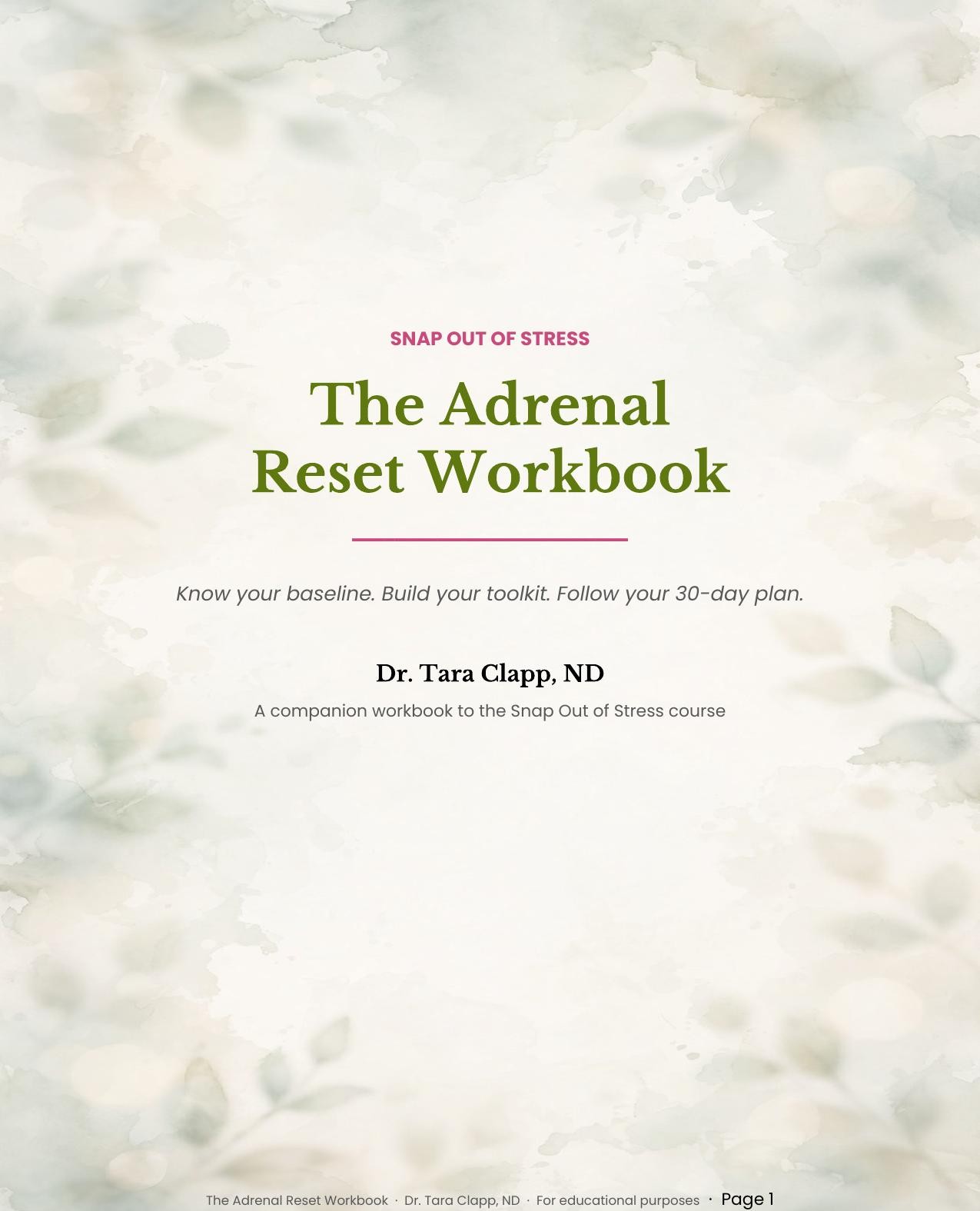 The Adrenal Reset Workbook